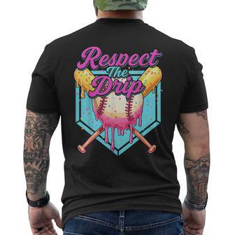 Baseball Drip Boys Home Plate Youth Sports Respect The Drip Men's T-shirt Back Print - Thegiftio UK