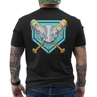 Baseball Drip For Boys Ice Cream Drip Youth Boys Baseball Men's T-shirt Back Print - Thegiftio UK