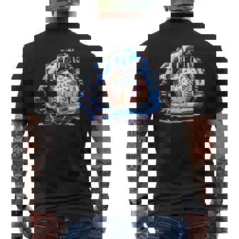Baseball Drip Ice Cream Sprinkles Baseball Glove Men's T-shirt Back Print | Seseable CA