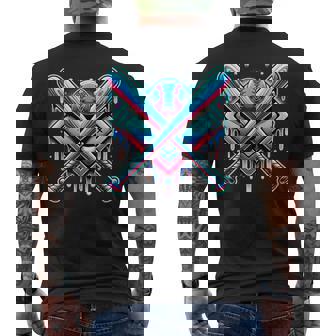 Baseball Dripping Ice Cream Drip Youth Boys Baseball Men's T-shirt Back Print | Mazezy