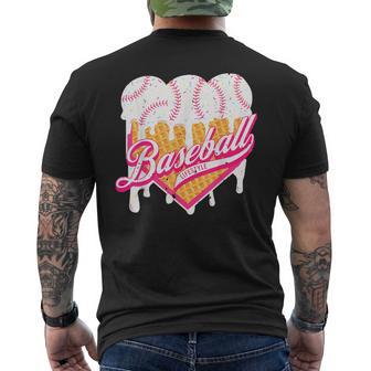 Baseball Home Plate Drip For Boys Ice Cream Spinkle Men's T-shirt Back Print - Thegiftio UK
