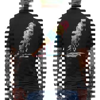Baseball Ice Cream Watercolor Lover Ice Cream Cone Boy Youth Men's T-shirt Back Print | Mazezy