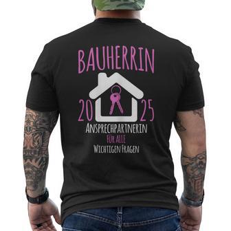 Bauherrin 2025 I Builder Construction Site T-Shirt mit Rückendruck - Geschenkecke