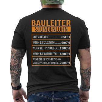 Baustelle Stundenlohn T-Shirt mit Rückendruck - Geschenkecke