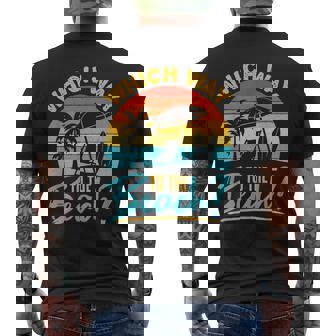 Which Way To The Beach Summer Summertime Palm Trees Graphic Men's Back Print T-Shirt - Monsterry