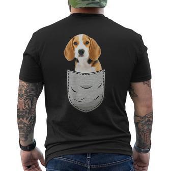 Beagle In The Chest Pocket Pocket For Dog Owners T-Shirt mit Rückendruck - Geschenkecke