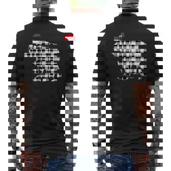 Bear Christmas Shirt And Buffalo Plaid Pajama Men's Back Print T-Shirt - Monsterry
