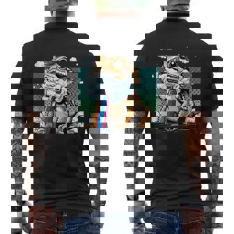 Bearded Dragon Shaving Cute Graphic Reptile Tee Tank Top Men's Back Print T-Shirt - Monsterry
