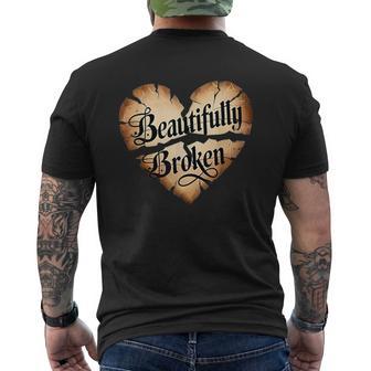 Beautifully Broken Heart Men's T-shirt Back Print - Thegiftio UK