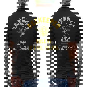 Beekeeper Rule 1 If I Run You Run Bees Honey Beekeeping Men's Back Print T-Shirt - Monsterry