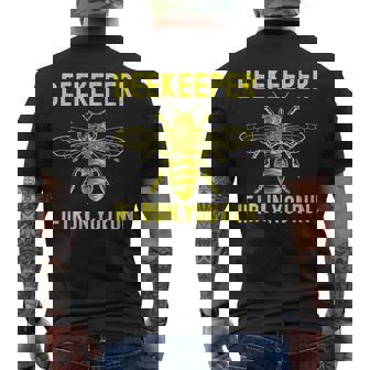Beekeeper If I Run You Run Apiarist Beekeeping Men's Back Print T-Shirt - Monsterry
