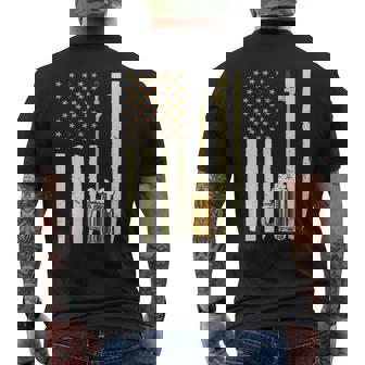 Beer Tap American Flag For Brewers Men's Back Print T-Shirt - Monsterry