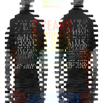 Best Friends Vintage 2 Years Friendship Anniversary Men's Back Print T-Shirt - Monsterry