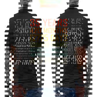 Best Friends Vintage 35 Years Friendship Anniversary Men's Back Print T-Shirt - Monsterry