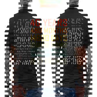 Best Friends Vintage 40 Years Friendship Anniversary Men's Back Print T-Shirt - Monsterry