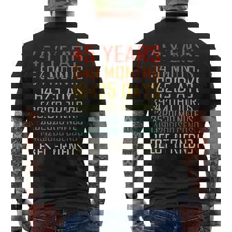 Best Friends Vintage 45 Years Friendship Anniversary Men's Back Print T-Shirt - Monsterry