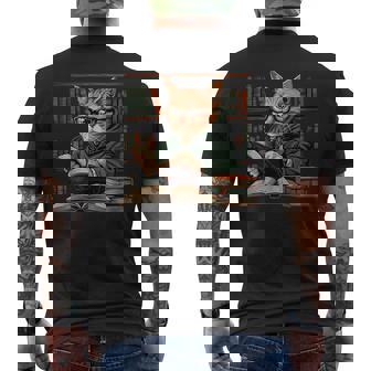 Bibliotecario De Gatos Divertidos Camiseta Hombre Estampado Espalda - Regaloses