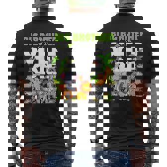 Big Brother Of The Wild One Zoo Birthday Safari Animal Men's Back Print T-Shirt - Monsterry