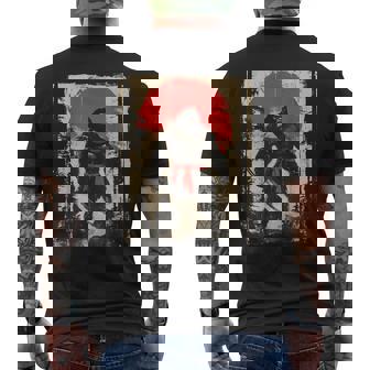 Bigfoot Samurai Japanese Sword Sasquatch Men's T-shirt Back Print - Seseable