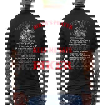 Biker's Prayer Vintage Motorcycle Biker Biking Motorcycling Men's T-shirt Back Print - Monsterry