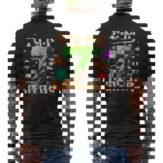 Birthday Boy It's My 7Th Birthdayideo Game Pixel S T-Shirt mit Rückendruck - Geschenkecke