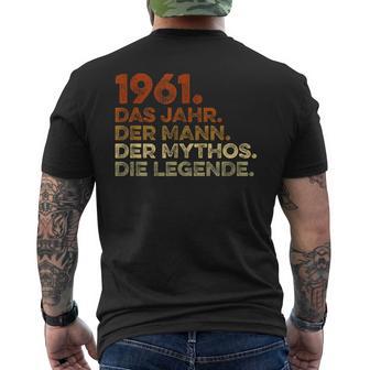 Birthday intage 1961 Man Myth Legend T-Shirt mit Rückendruck - Geschenkecke