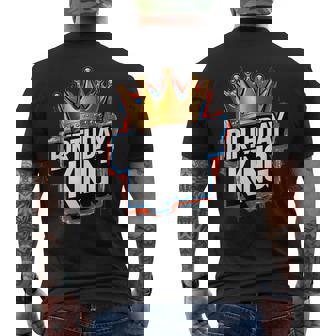 Birthday King With Crown Happy Birthday Party Men's Back Print T-Shirt - Monsterry