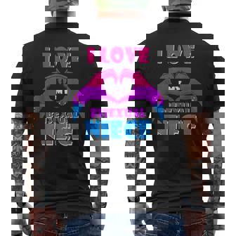Bisexual Pride Flag Rainbow Bi Flag I Love My Bisexual Niece Men's Back Print T-Shirt - Monsterry