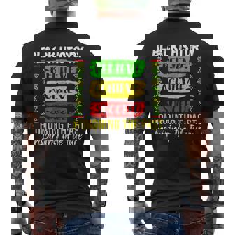 Black History Month Believe Achieve Succeed Melanin African Men's T-shirt Back Print | Mazezy