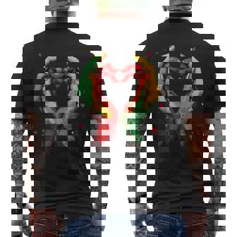 Black History Month Heart African American Black Red Green Men's T-shirt Back Print - Seseable