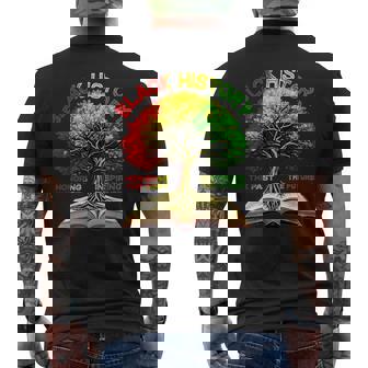 Black History Month Inspiring The Future African Tree Roots Men's T-shirt Back Print | Mazezy