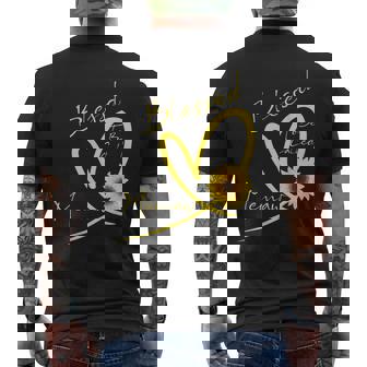 Blessed To Be Called Memaw Sunflower Heart Men's Back Print T-Shirt - Monsterry