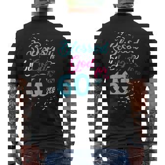 Blessed By God For 60 Years 60th Birthday Party Celebration Men's Back Print T-Shirt - Monsterry