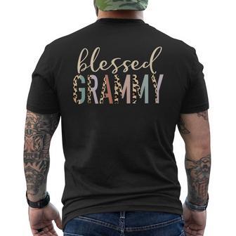 Blessed Grammy Cute Leopard Print Men's T-shirt Back Print - Thegiftio UK