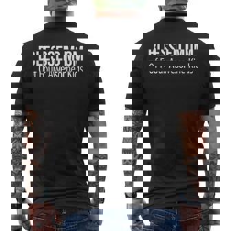 Blessed Mom Of Four Awesome Kids Men's Back Print T-Shirt - Monsterry