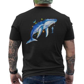 Blue Whale Diver Whale T-Shirt mit Rückendruck - Geschenkecke