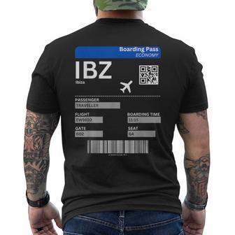 Boarding Pass Ibiza Ibz Flight Ticket Ibiza T-Shirt mit Rückendruck - Geschenkecke