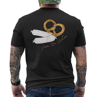 Boarisch Bavarian Sausage Bavarian Pretzel T-Shirt mit Rückendruck - Geschenkecke