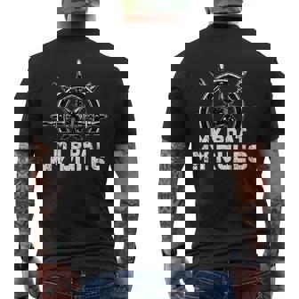 My Boat My Rules Sailing Sailor Captain Ship Barco A Motor Barco Camiseta Hombre Estampado Espalda - Regaloses