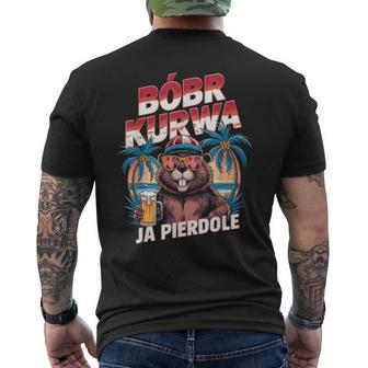 Bober Kurwa Meme Poland Beaver Costume Yes Pierdole Bóbr Kurwa T-Shirt mit Rückendruck - Geschenkecke