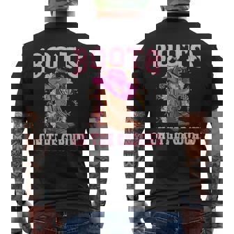 Boots On The Ground Cowgirl Linedance Boot Cowboy Western Men's T-shirt Back Print - Monsterry