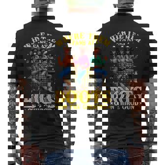 Boots On The Ground T Where Them Fans At Black Cowgirl Men's T-shirt Back Print - Thegiftio