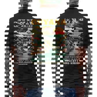 Born In Guyana Flag Travel Country Guyanese Pride Men's Back Print T-Shirt - Thegiftio UK