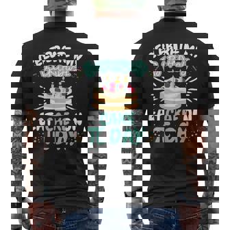 Born On Pi Day Birthday Eat Cake Men's Back Print T-Shirt - Monsterry