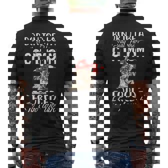 Born To Be a Stay At Home Cat Mom Forced To Go To Work Men's Back Print T-Shirt - Monsterry