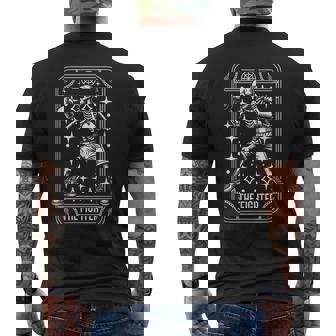 Boxing Fighter Gloves Sparring Boxer Skeleton Tarot Card Men's Back Print T-Shirt - Monsterry