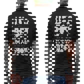 Boy Who Loves Dinos Letras Divertidas Con Diseño De Dinosaur Camiseta Hombre Estampado Espalda - Regaloses
