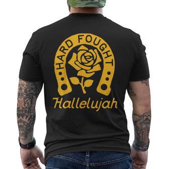 Brandon Hard Fought Hallelujah Praise Jesus Lake Merch Men's T-shirt Back Print - Thegiftio UK