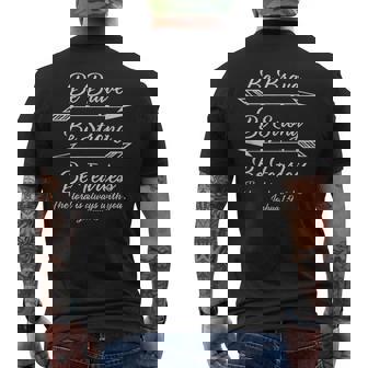 Be Brave Be Strong Be Fearless Joshua Scripture Men's Back Print T-Shirt - Monsterry