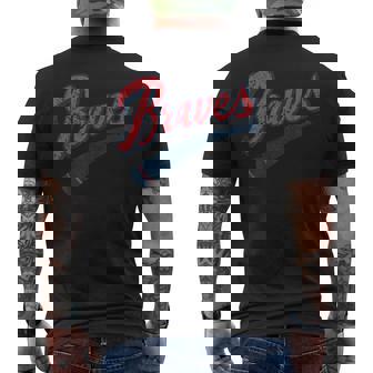 Brave Vintage Retro Last Name Personalized Brave Lover Men's T-shirt Back Print - Thegiftio